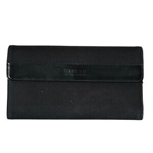 Vintage Lauren Ralph Lauren Black Wallet Clutch Snap‎ Closure